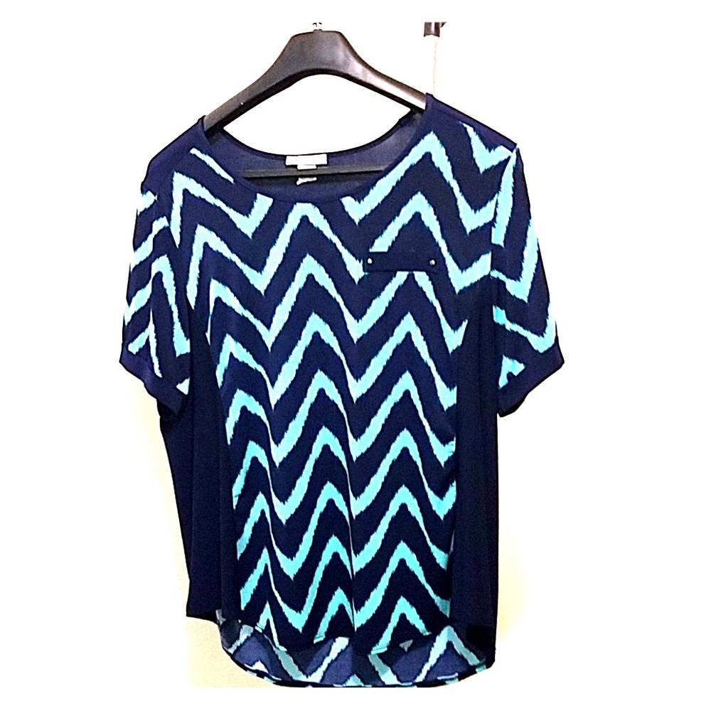 Geometric Navy and Teal 3X